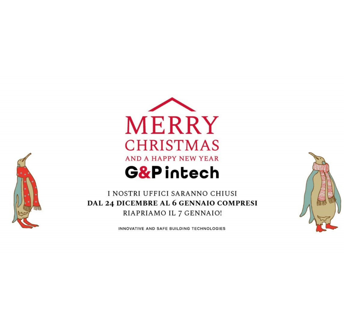 G&P INTECH AUGURA UN FELICE NATALE ED UN SERENO ANNO NUOVO